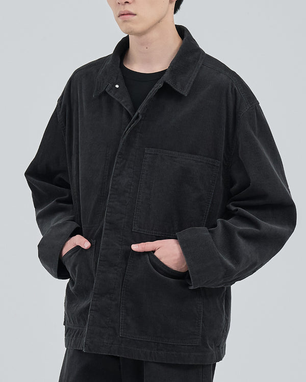 Relaxed Fit Corduroy Jacket -charcoal-