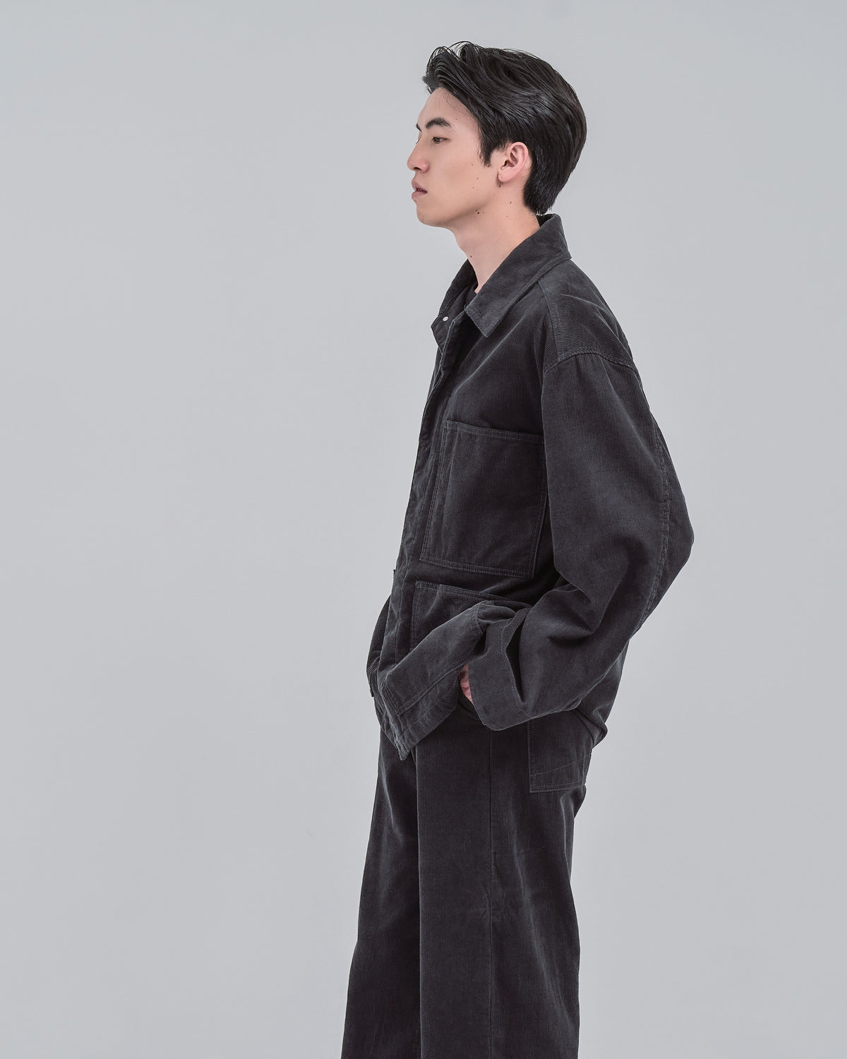 Relaxed Fit Corduroy Jacket -charcoal-（3）