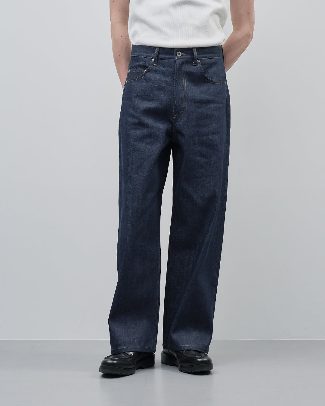 Straight Denim Pants -indigo-