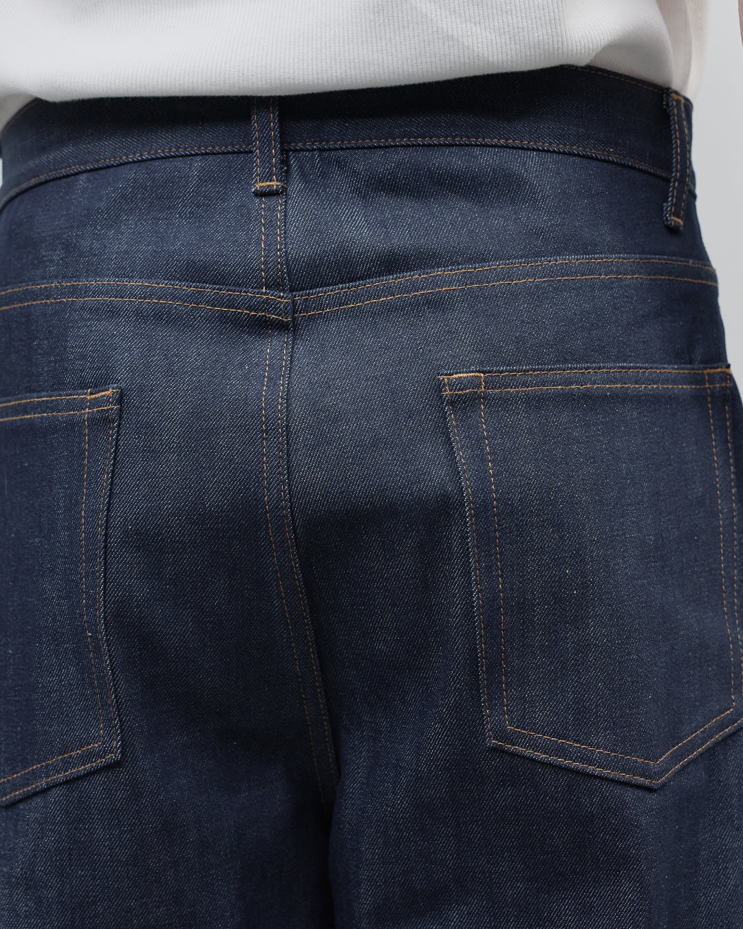 Straight Denim Pants -indigo-