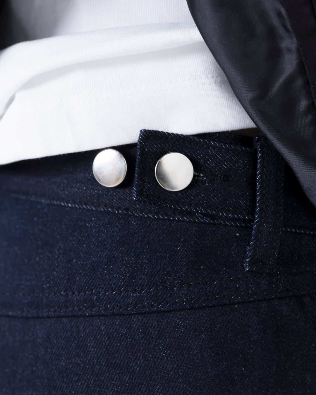 Wide Straight Denim Pants -indigo-