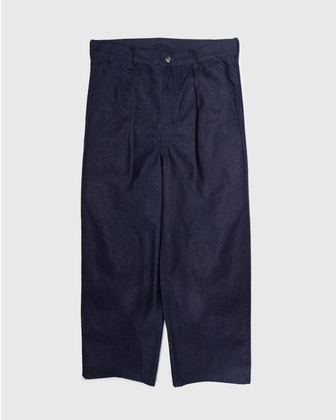 Wide Straight Denim Pants -indigo-
