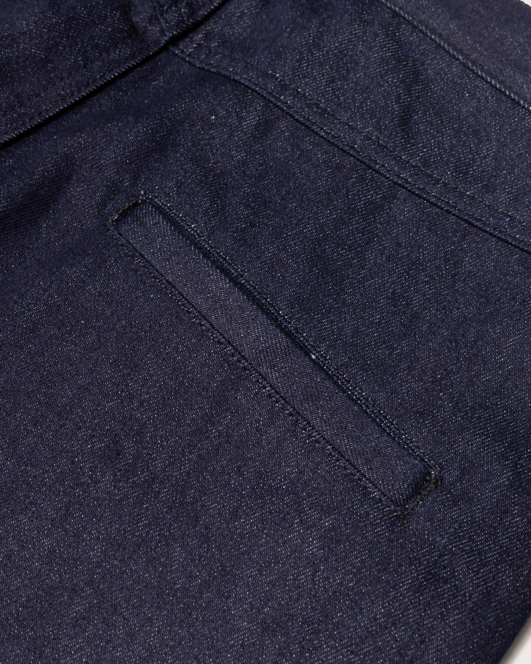 Wide Straight Denim Pants -indigo-