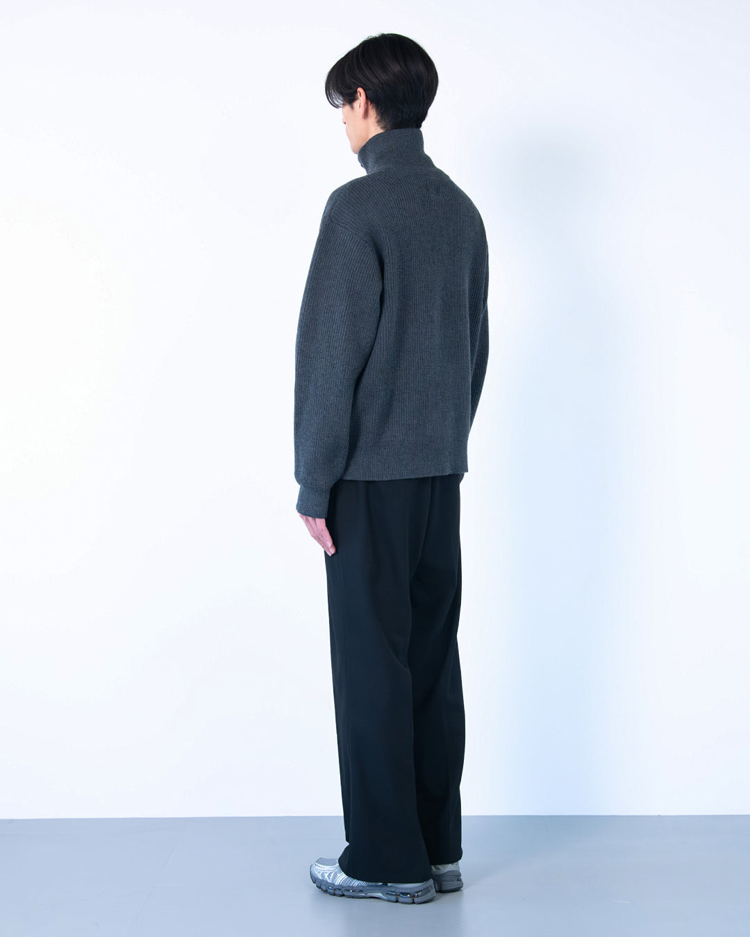 Wool Mixed Drivers Knit -dark gray-