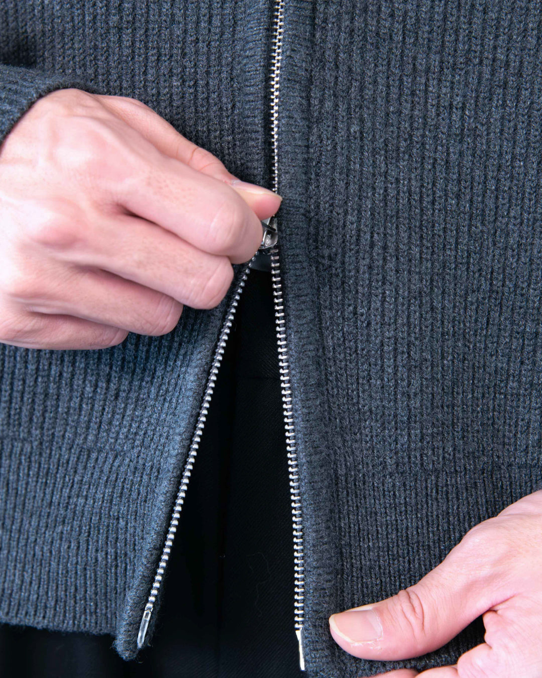 Wool Mixed Drivers Knit -dark gray-