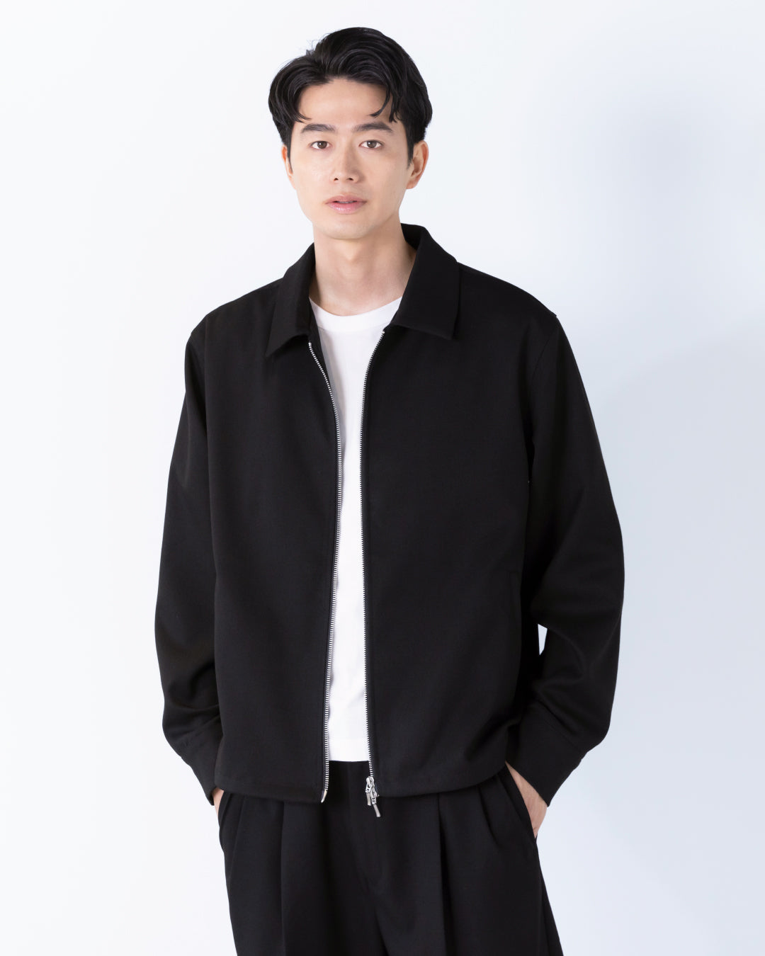 Double Zip Drizzler Jacket -black-