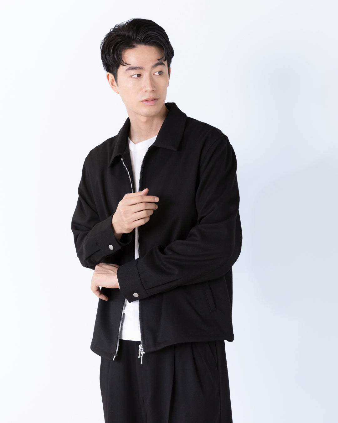 Double Zip Drizzler Jacket -black-