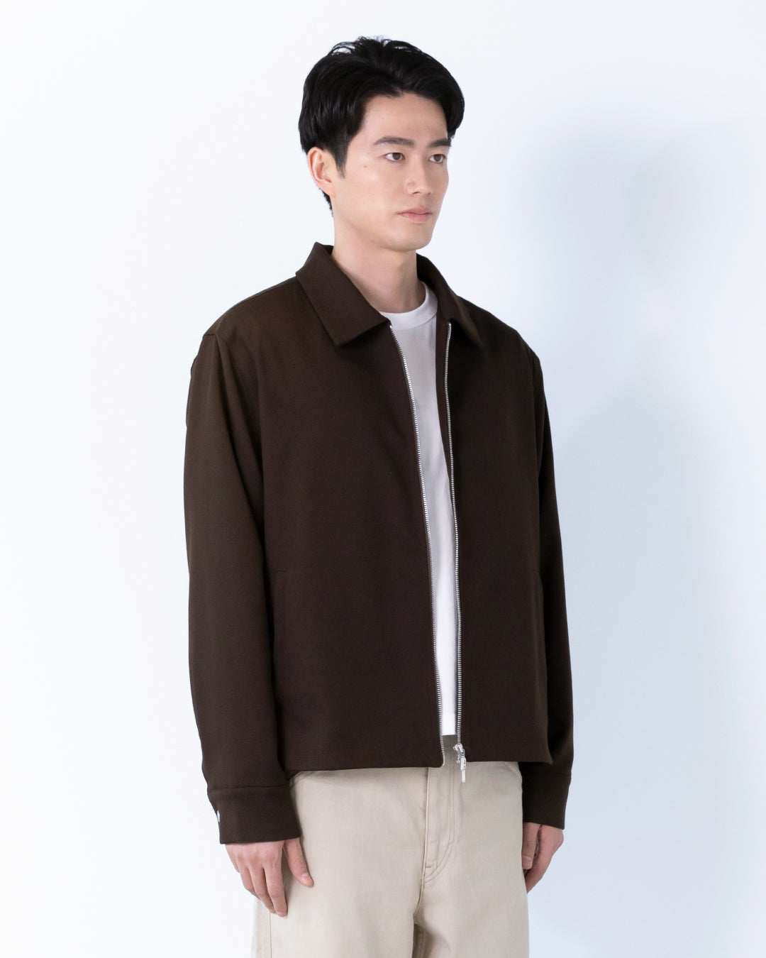 Double Zip Drizzler Jacket -brown-