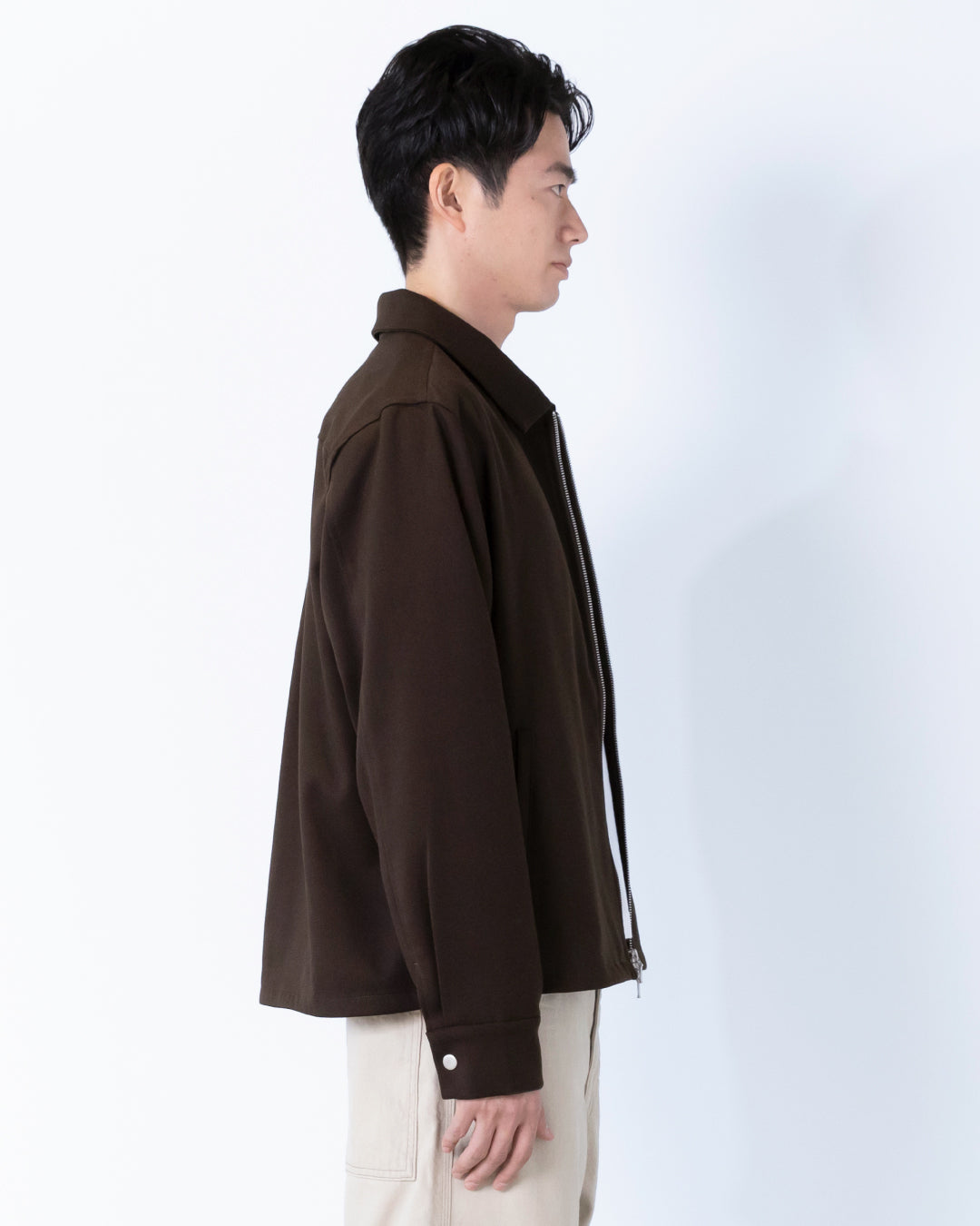 Double Zip Drizzler Jacket -brown-