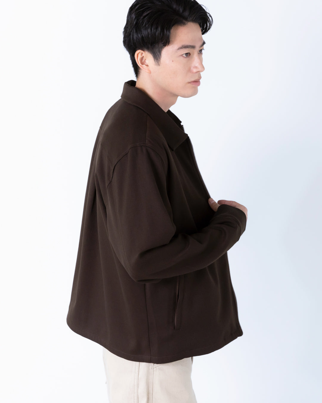 Double Zip Drizzler Jacket -brown-