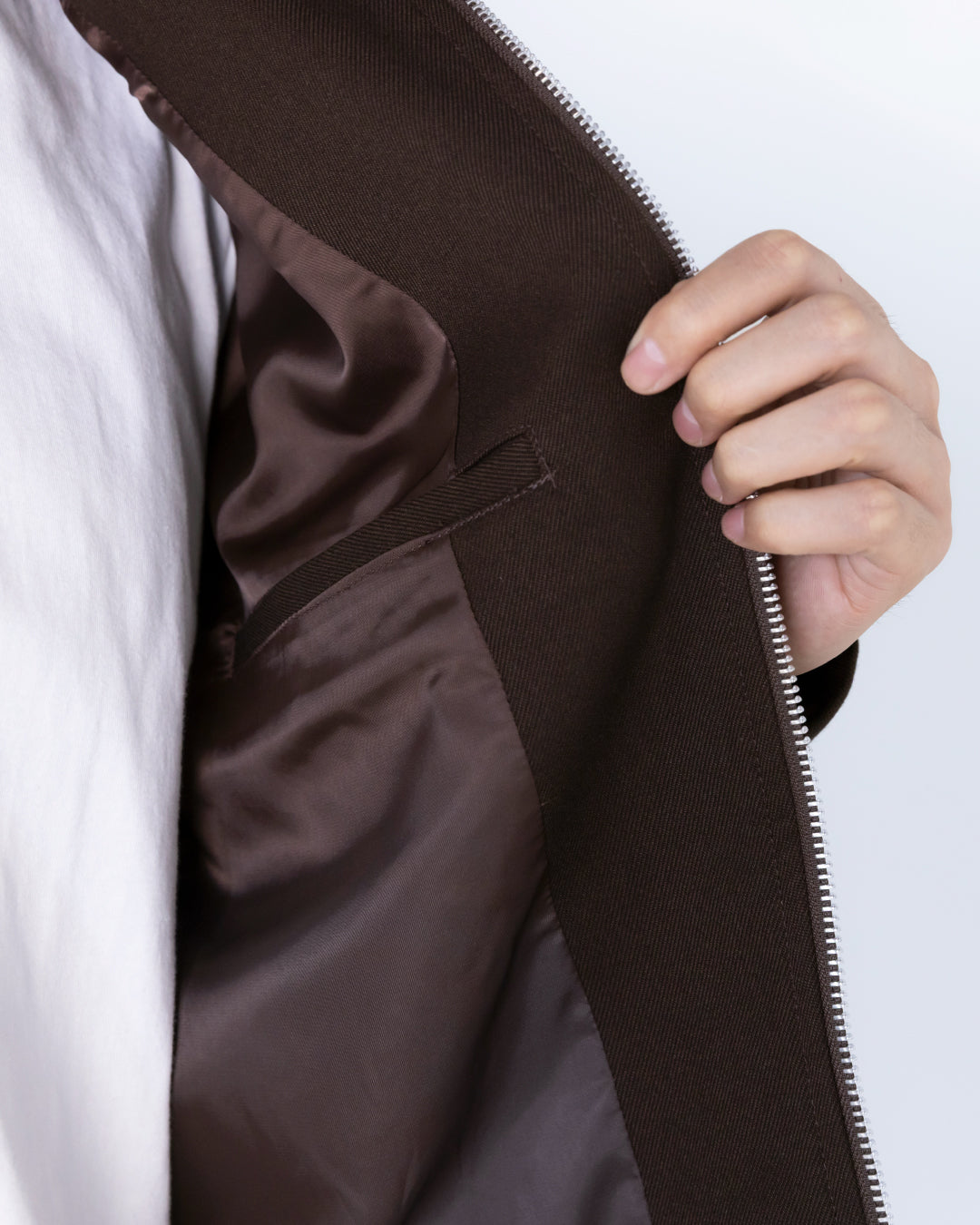Double Zip Jacket -brown-