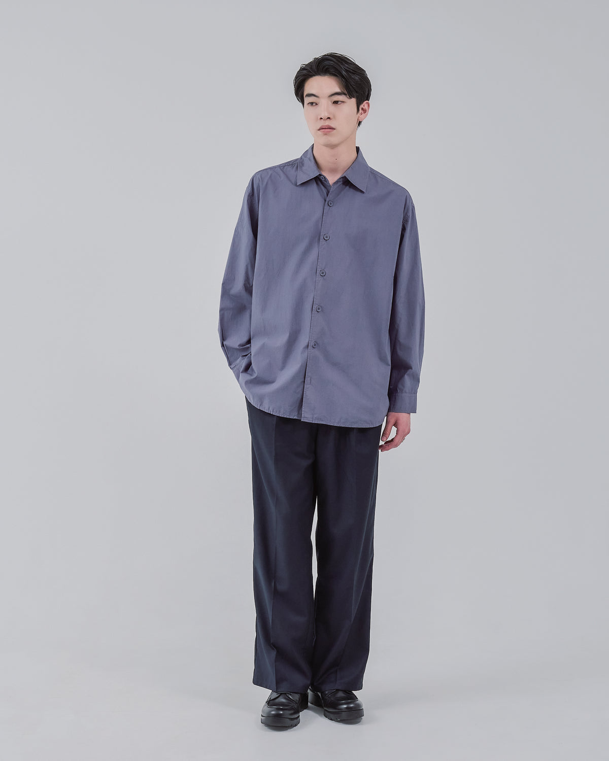 Garment Dyed L/S Shirt -dark purple-（18）