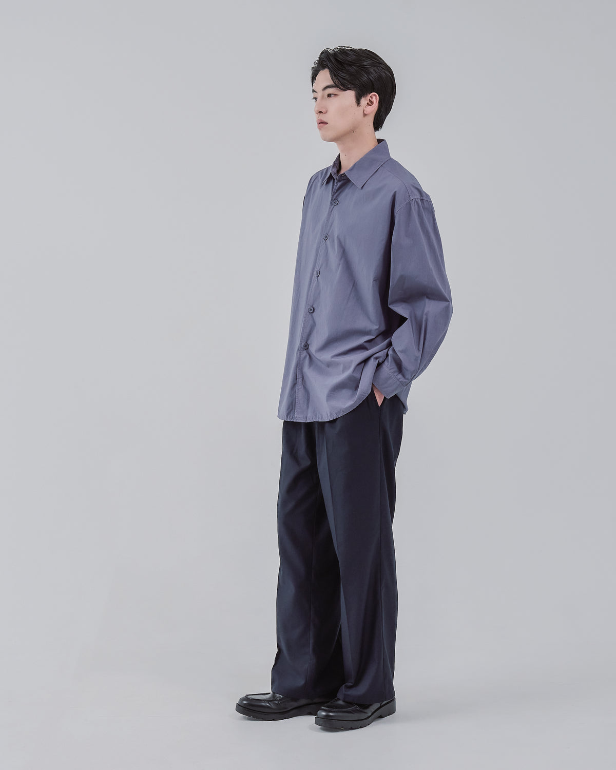Garment Dyed L/S Shirt -dark purple-（12）