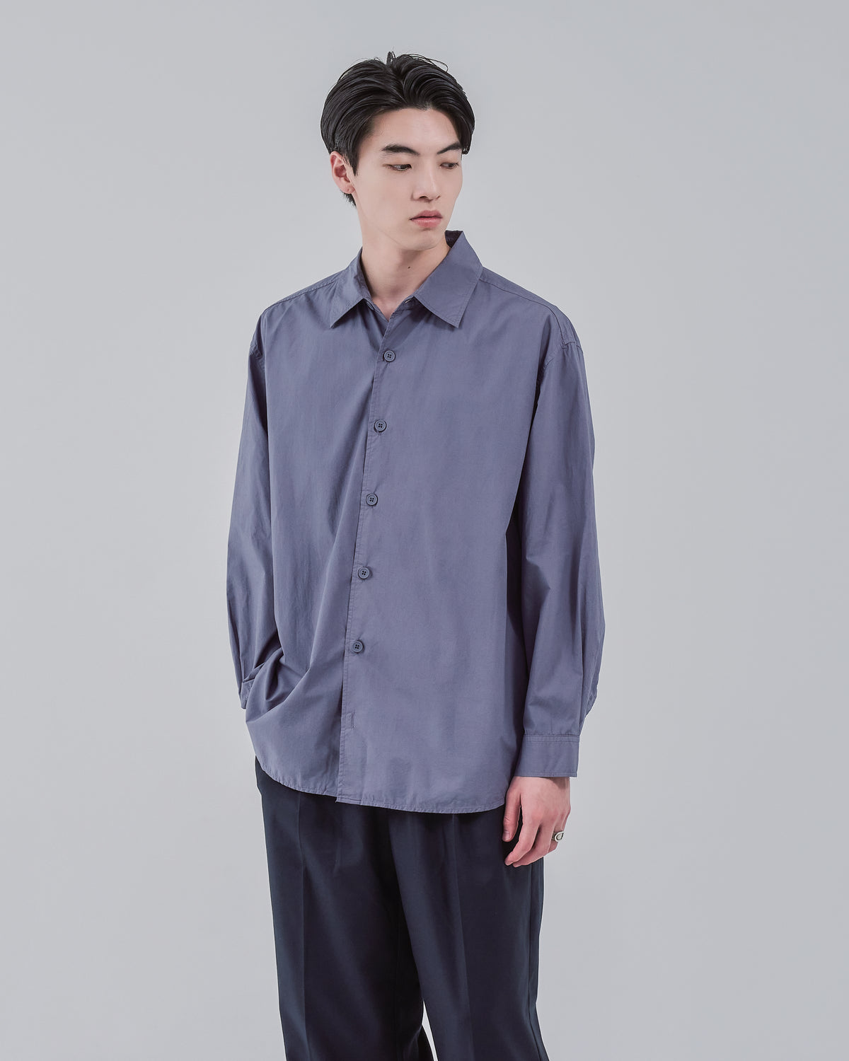Garment Dyed L/S Shirt -dark purple-（10）