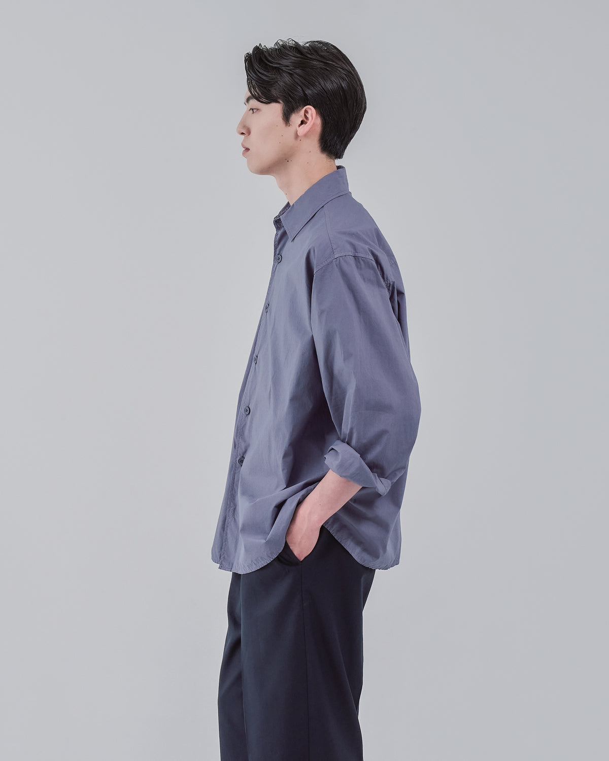 Garment Dyed L/S Shirt -dark purple-（16）