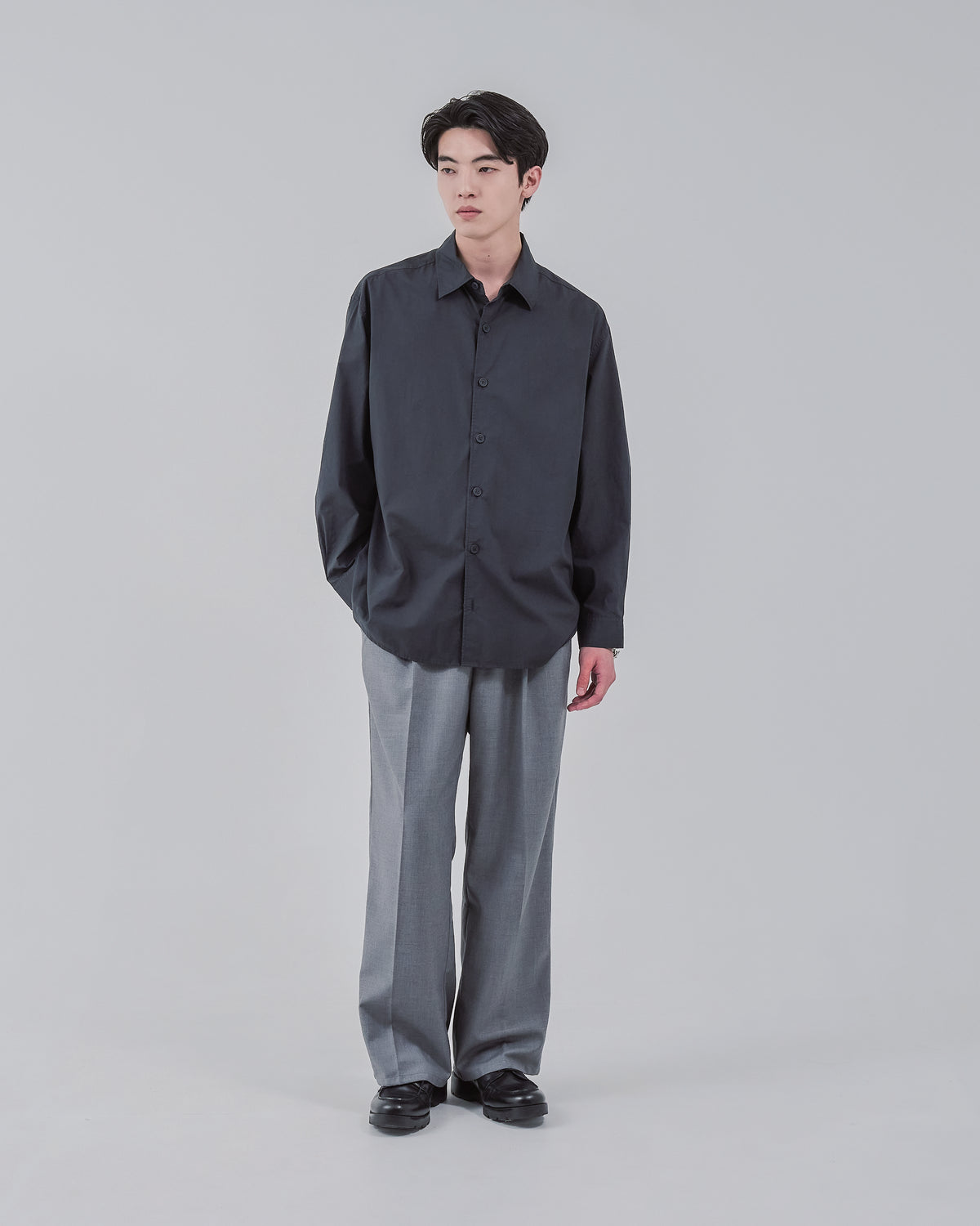 Garment Dyed L/S Shirt -charcoal-（16）