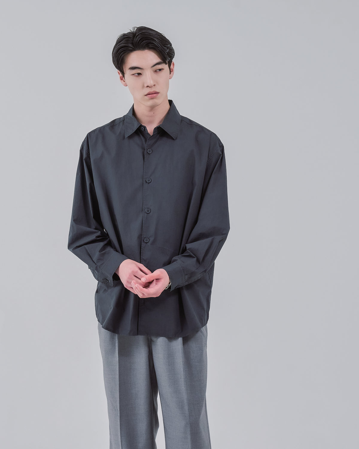Garment Dyed L/S Shirt -charcoal-（14）
