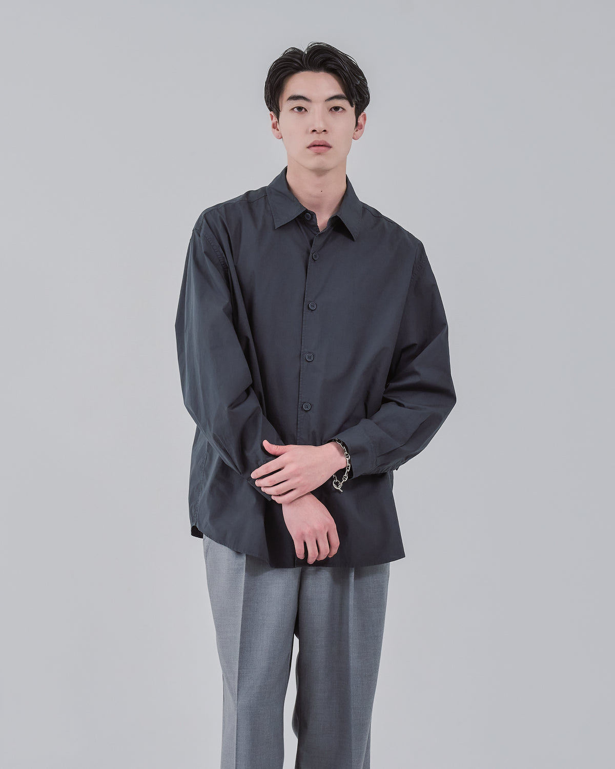 Garment Dyed L/S Shirt -charcoal-（9）