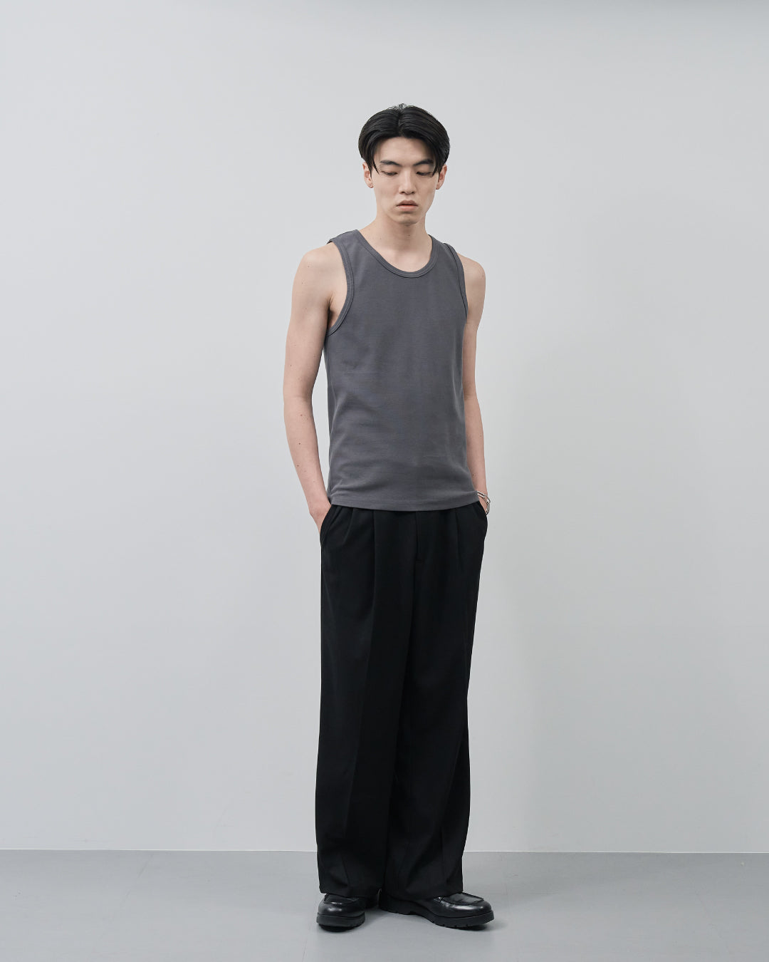 Pack Tank Top -greige×charcoal-