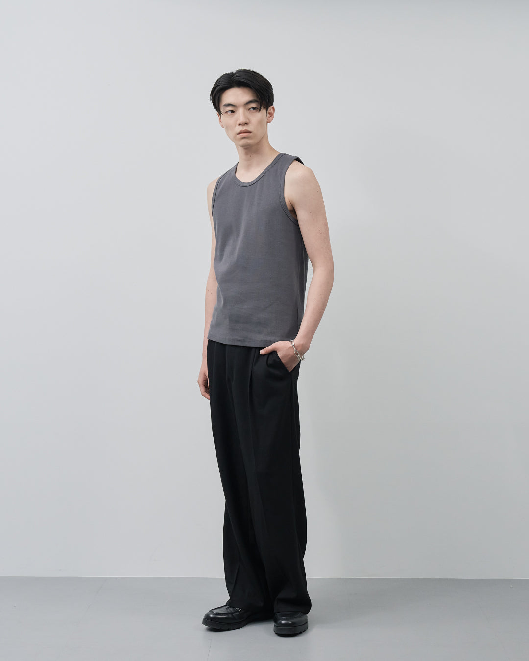 Pack Tank Top -greige×charcoal-