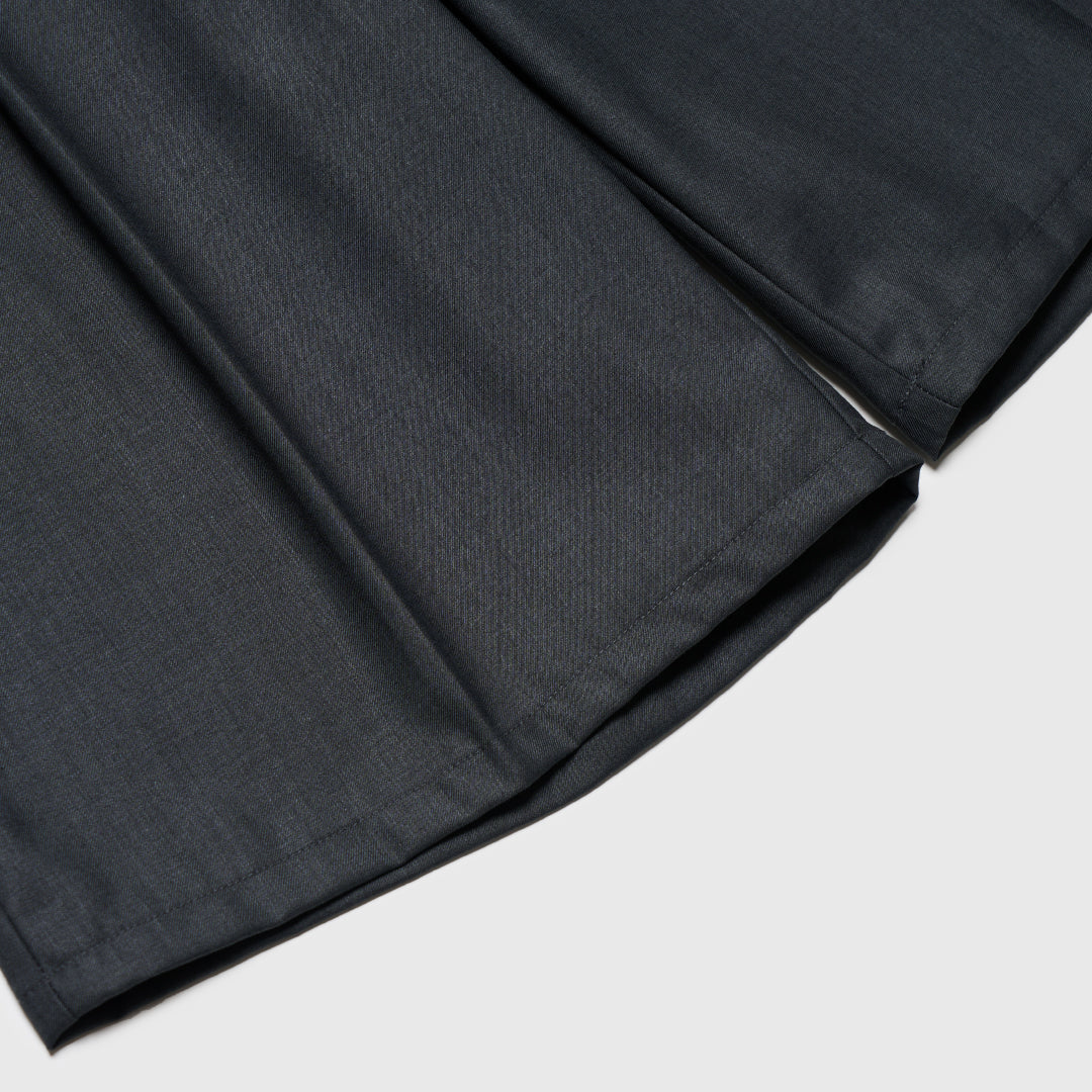 1Tuck Wide Easy Half Slacks -gray-