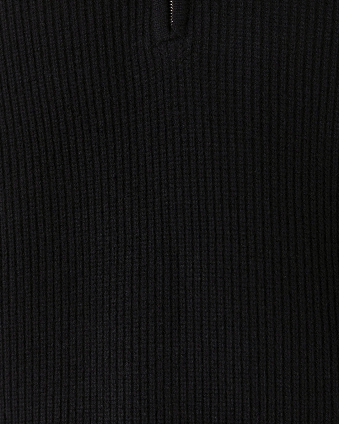 Wool Mixed Half Zip Knit -black-