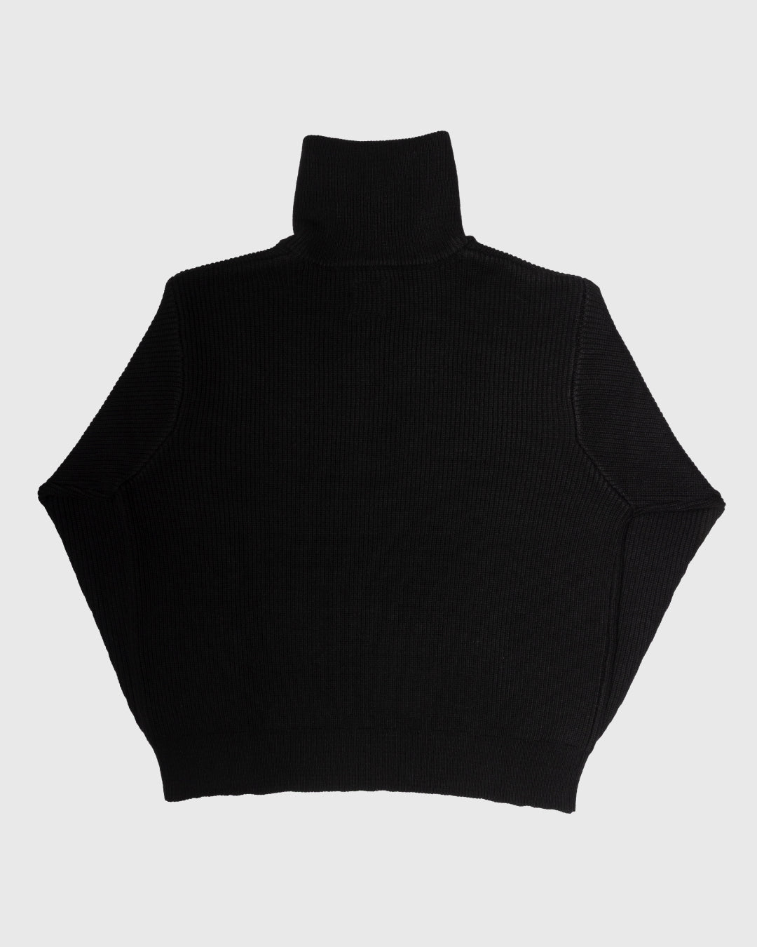 Wool Mixed Half Zip Knit -black-