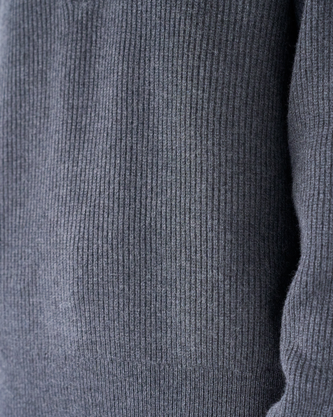 Wool Mixed Half Zip Knit -dark gray-