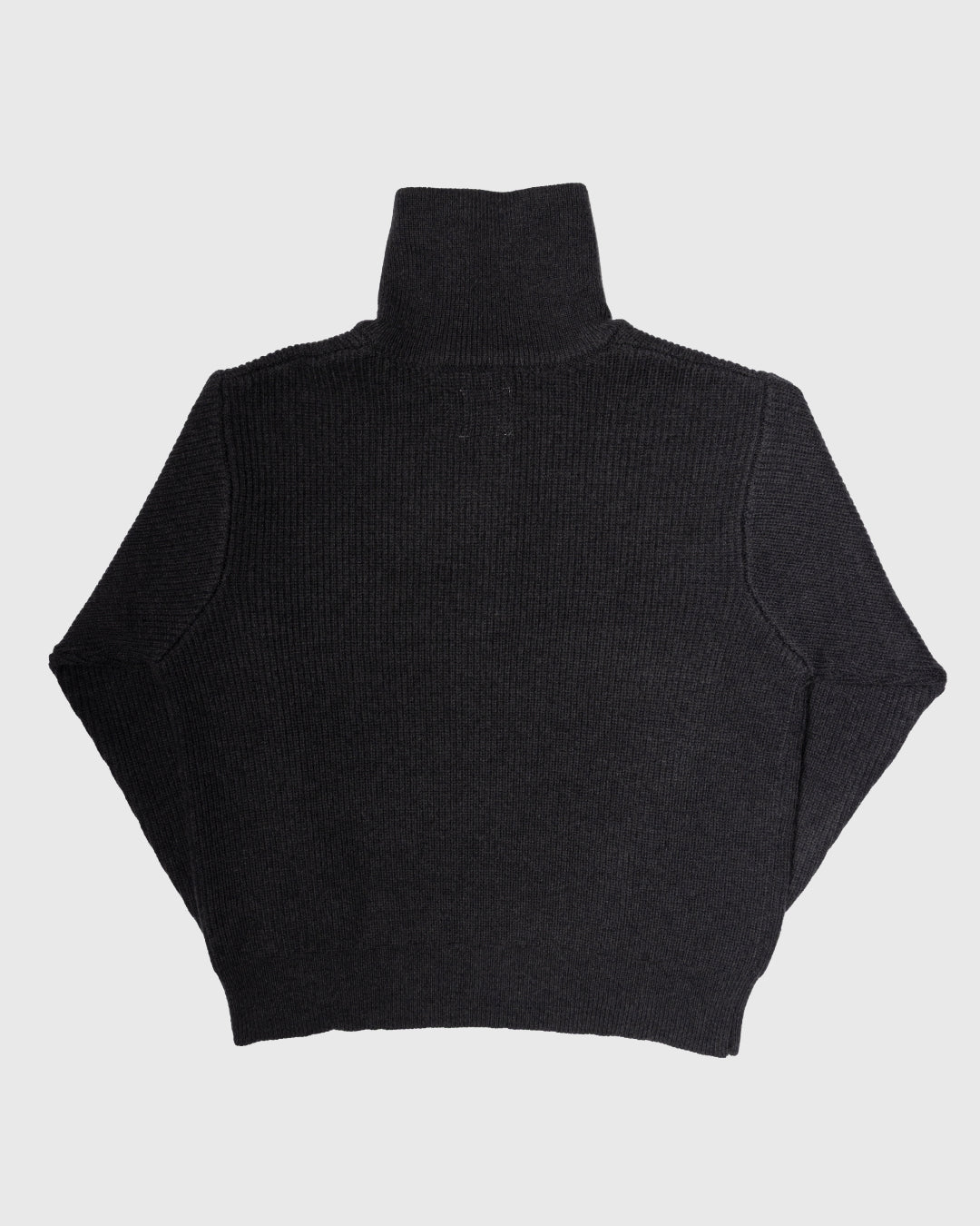 Wool Mixed Half Zip Knit -dark gray-