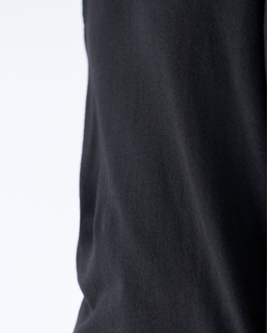 Wool Mixed L/S Knit Polo -black-