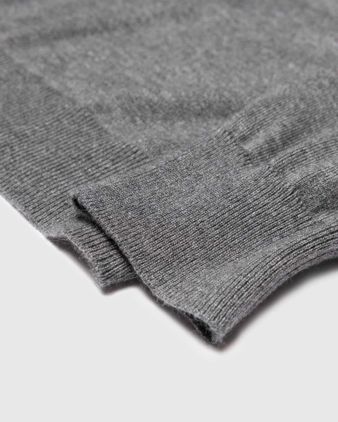 Wool Mixed L/S Knit Polo -gray-