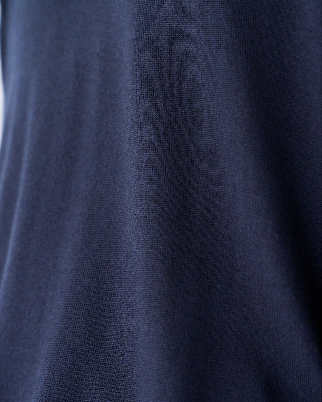 Wool Mixed L/S Knit Polo -navy-