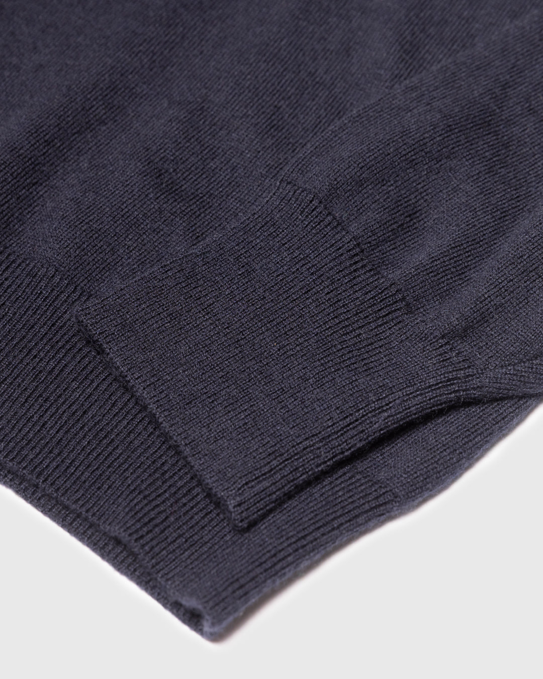 Wool Mixed L/S Knit Polo -navy-
