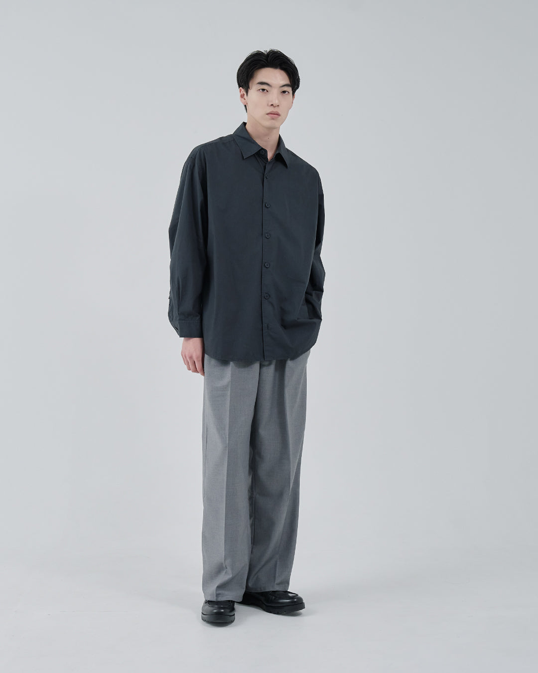 2Tuck Wide Slacks -light gray-