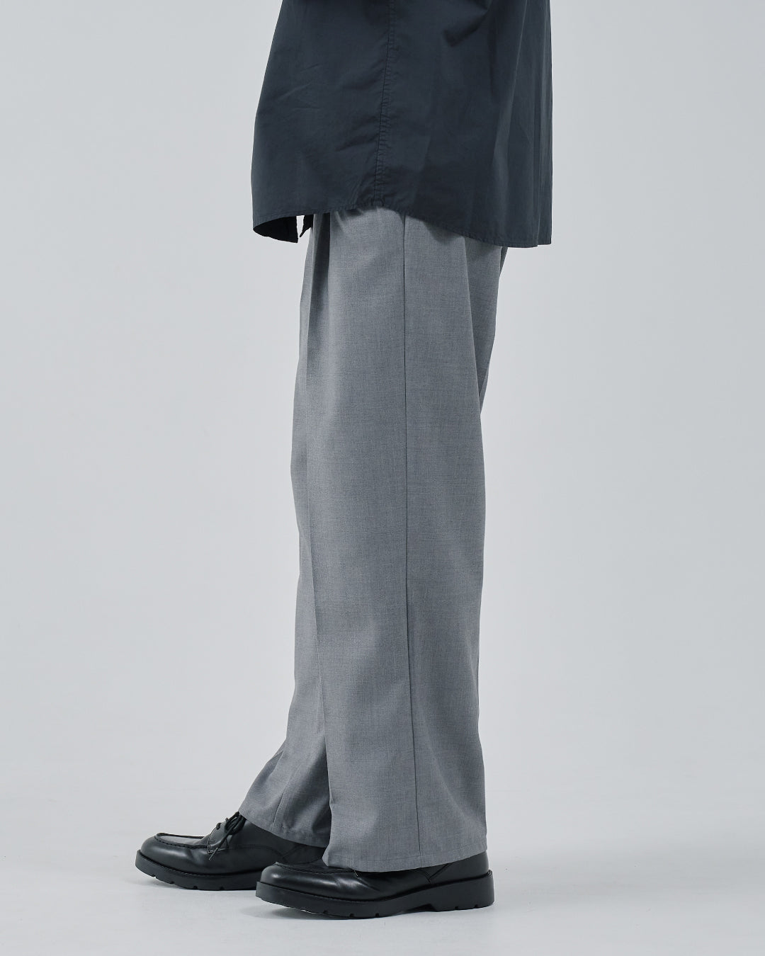 2Tuck Wide Slacks -light gray-