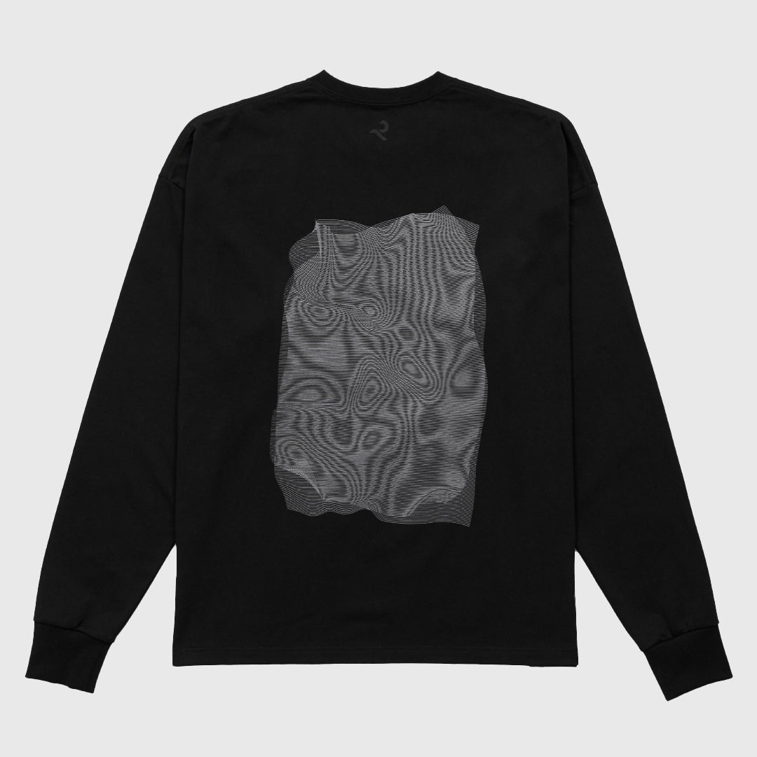 L/S Tee "Moire" - black