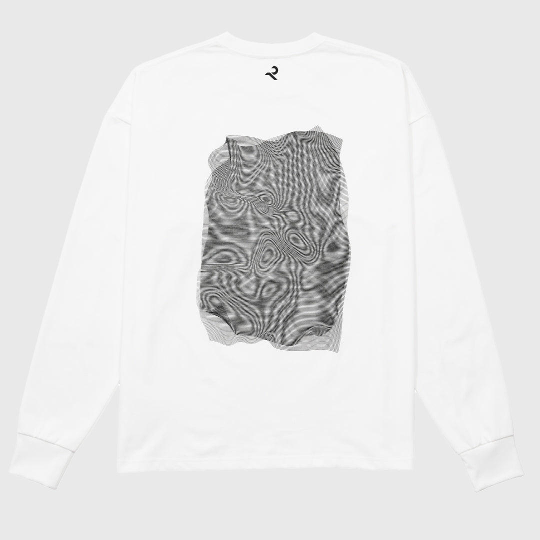 L/S Tee "Moire" - white