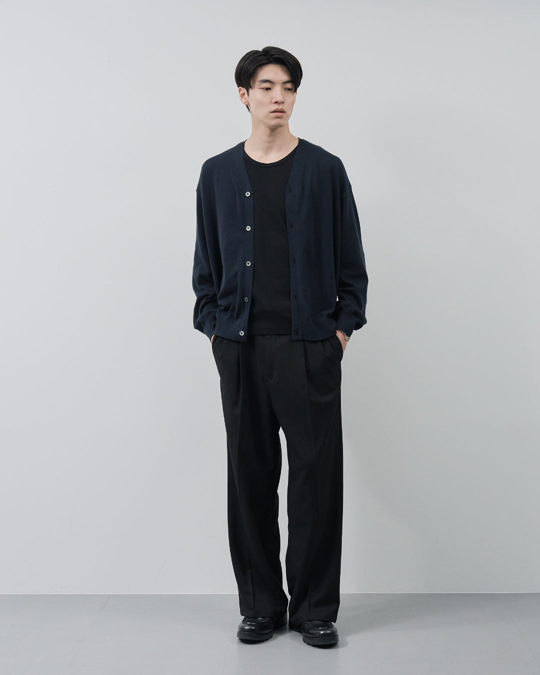 Sheer L/S Cardigan -navy-
