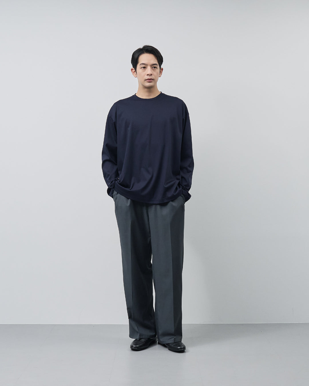ARBINI Cotton L/S Tee -navy-