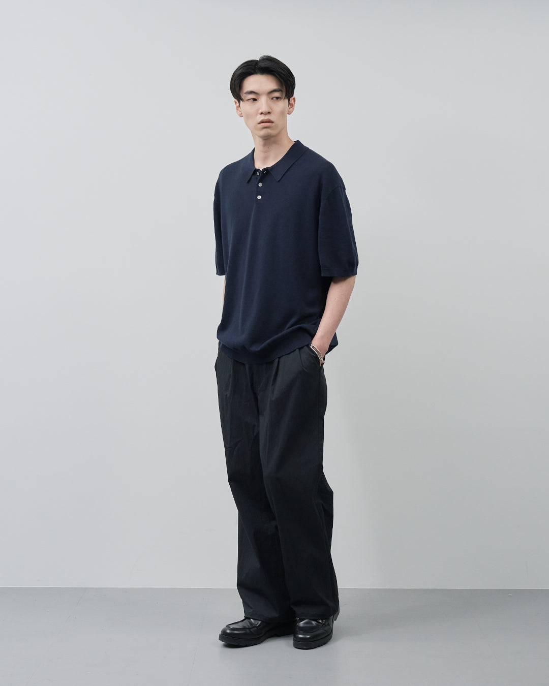 S/S Dry Knit Polo -navy-