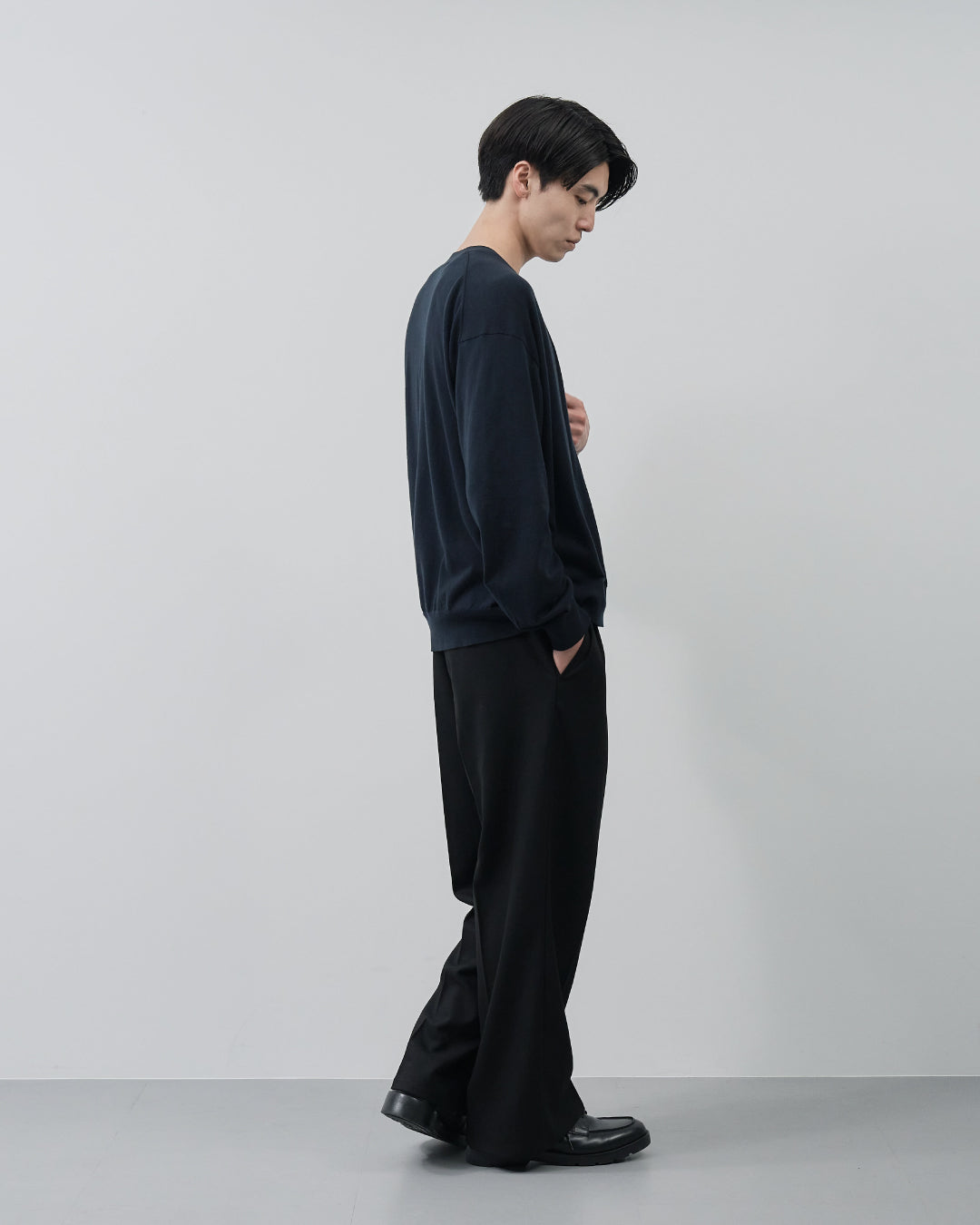 Sheer L/S Cardigan -navy-
