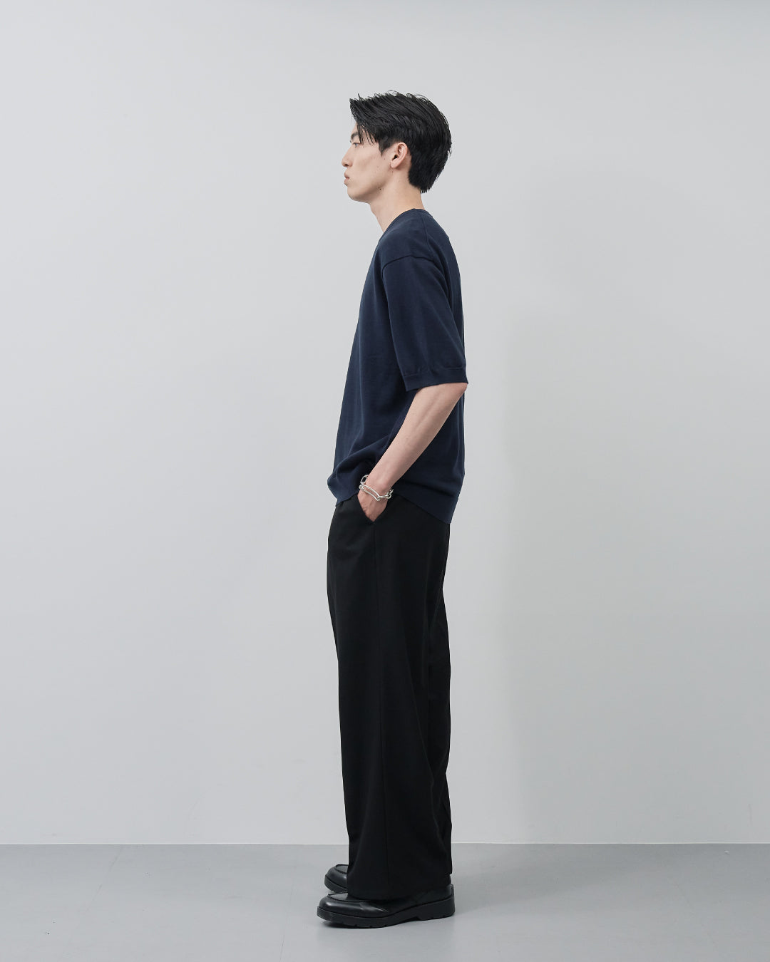 S/S Dry Knit Tee -navy-