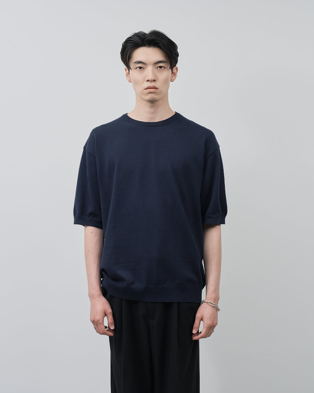 S/S Dry Knit Tee -navy-