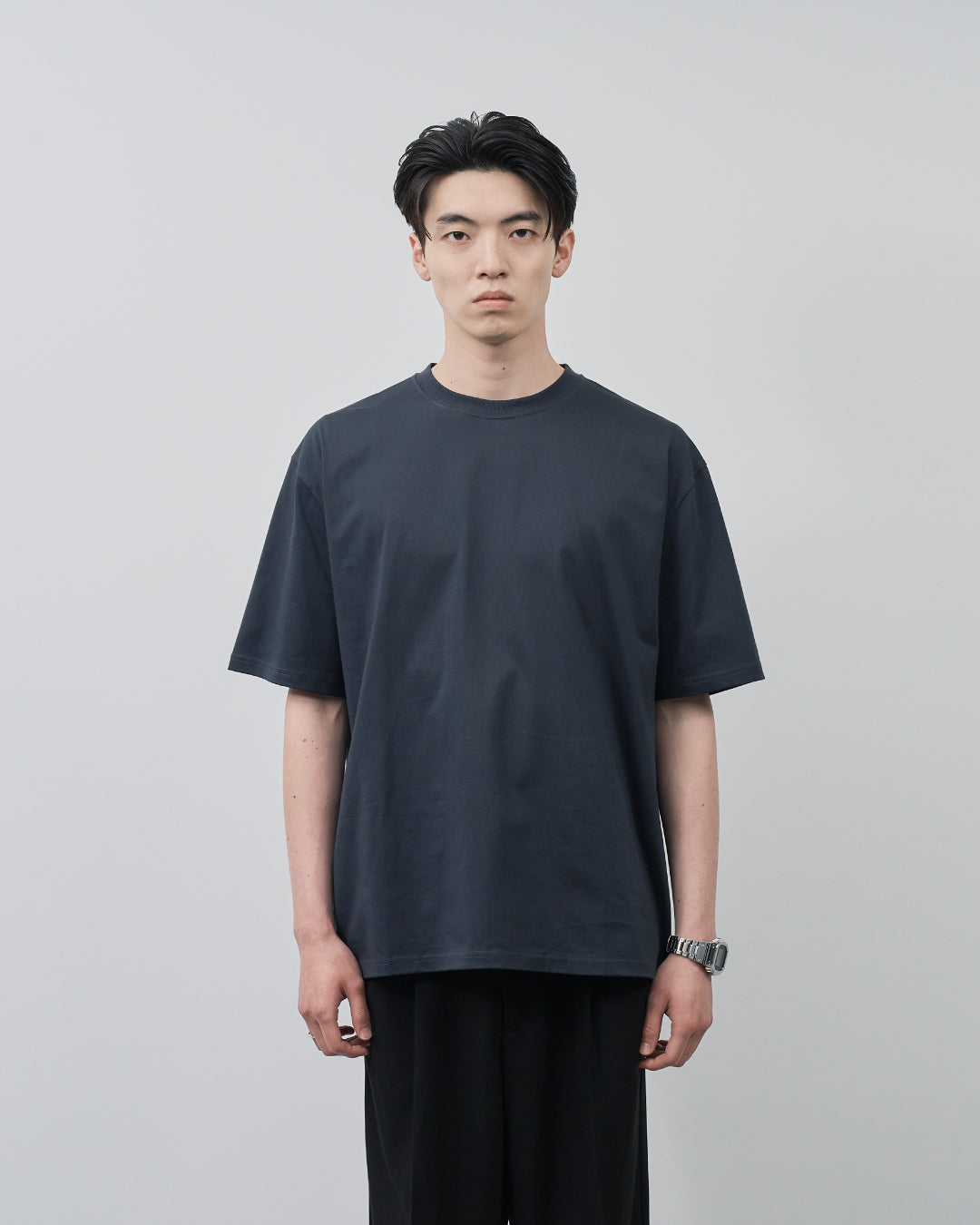 Pack S/S Tee -charcoal×navy-