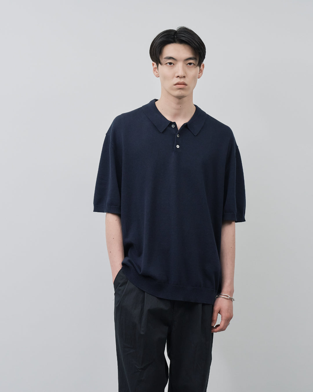 S/S Dry Knit Polo -navy-