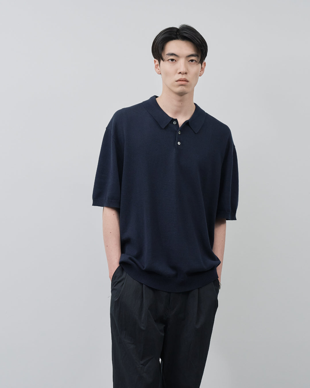 S/S Dry Knit Polo -navy-