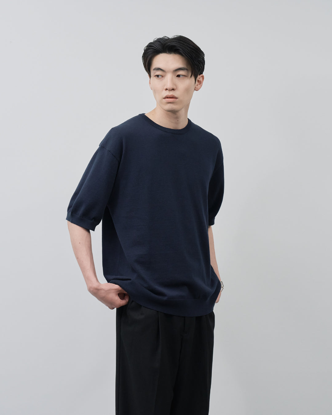 S/S Dry Knit Tee -navy-