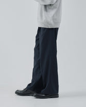 2Tuck Wide Slacks -navy-