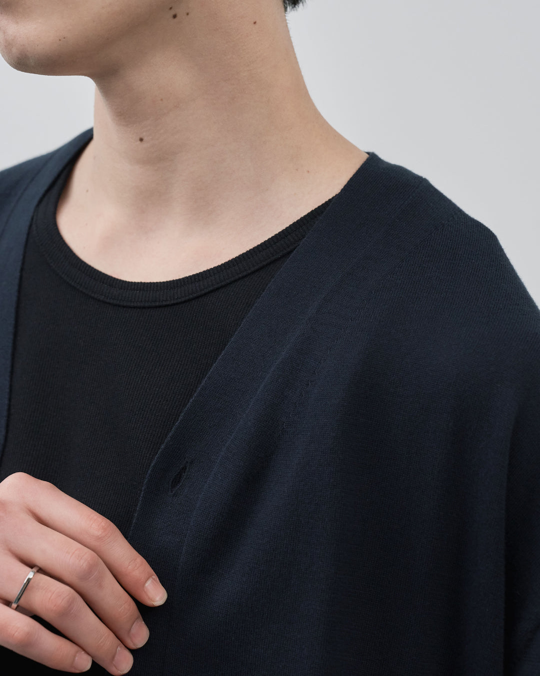 Sheer L/S Cardigan -navy-