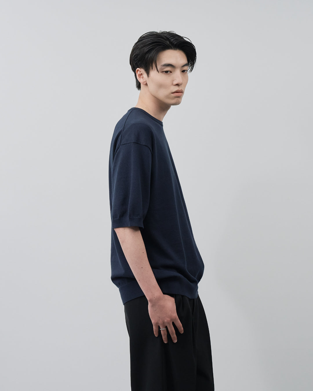S/S Dry Knit Tee -navy-